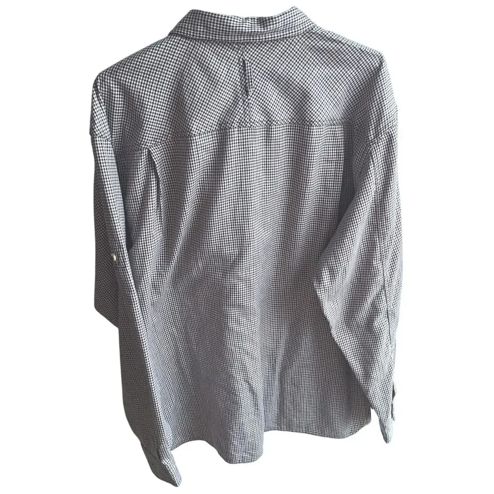 The North Face Men's Large Brown/Black Gingham Checked Button Front Casual Shirt